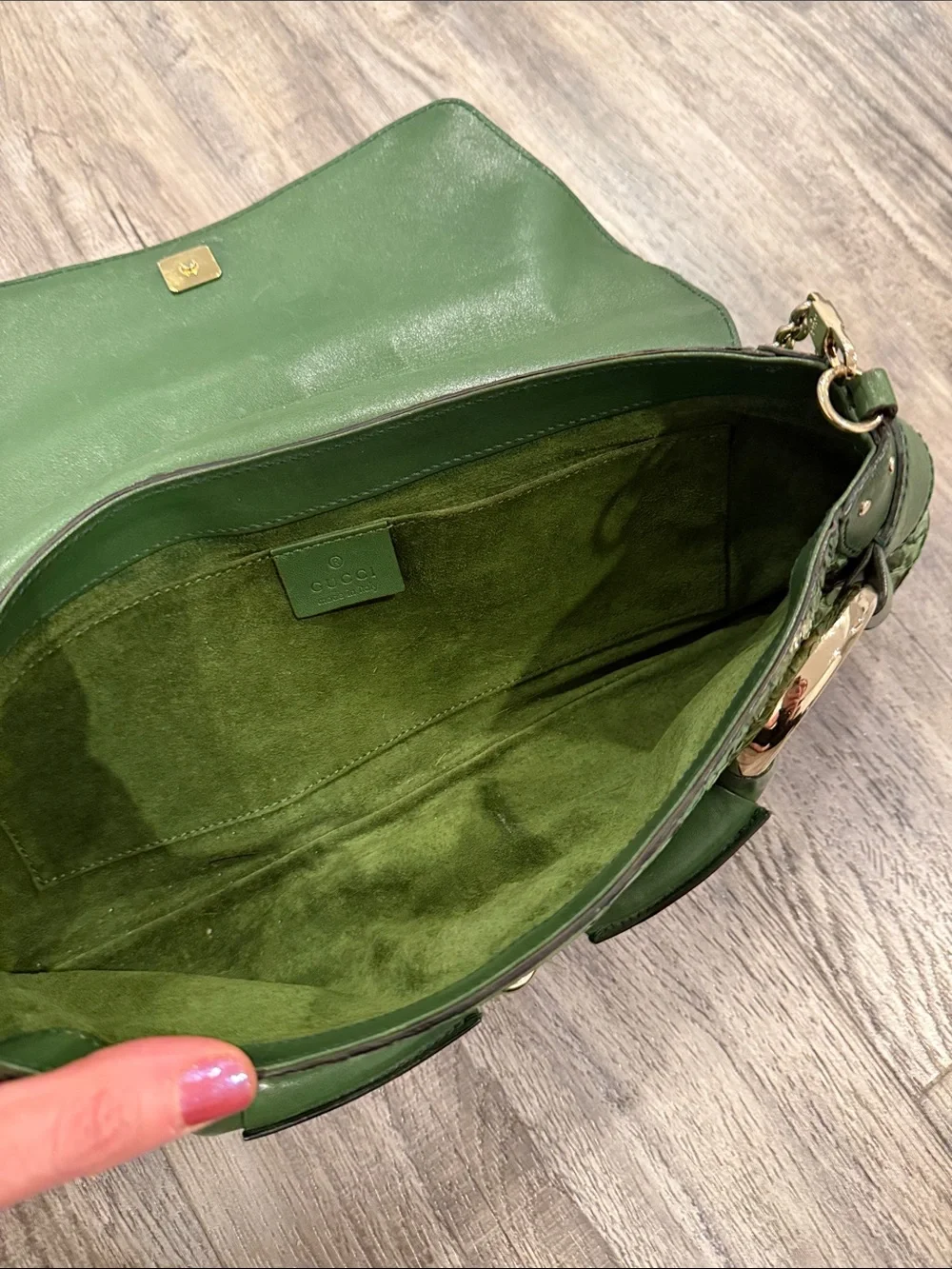 Tom Ford for Gucci 2004 Green Python Horsebit Chain Clutch Shoulder Bag Rare